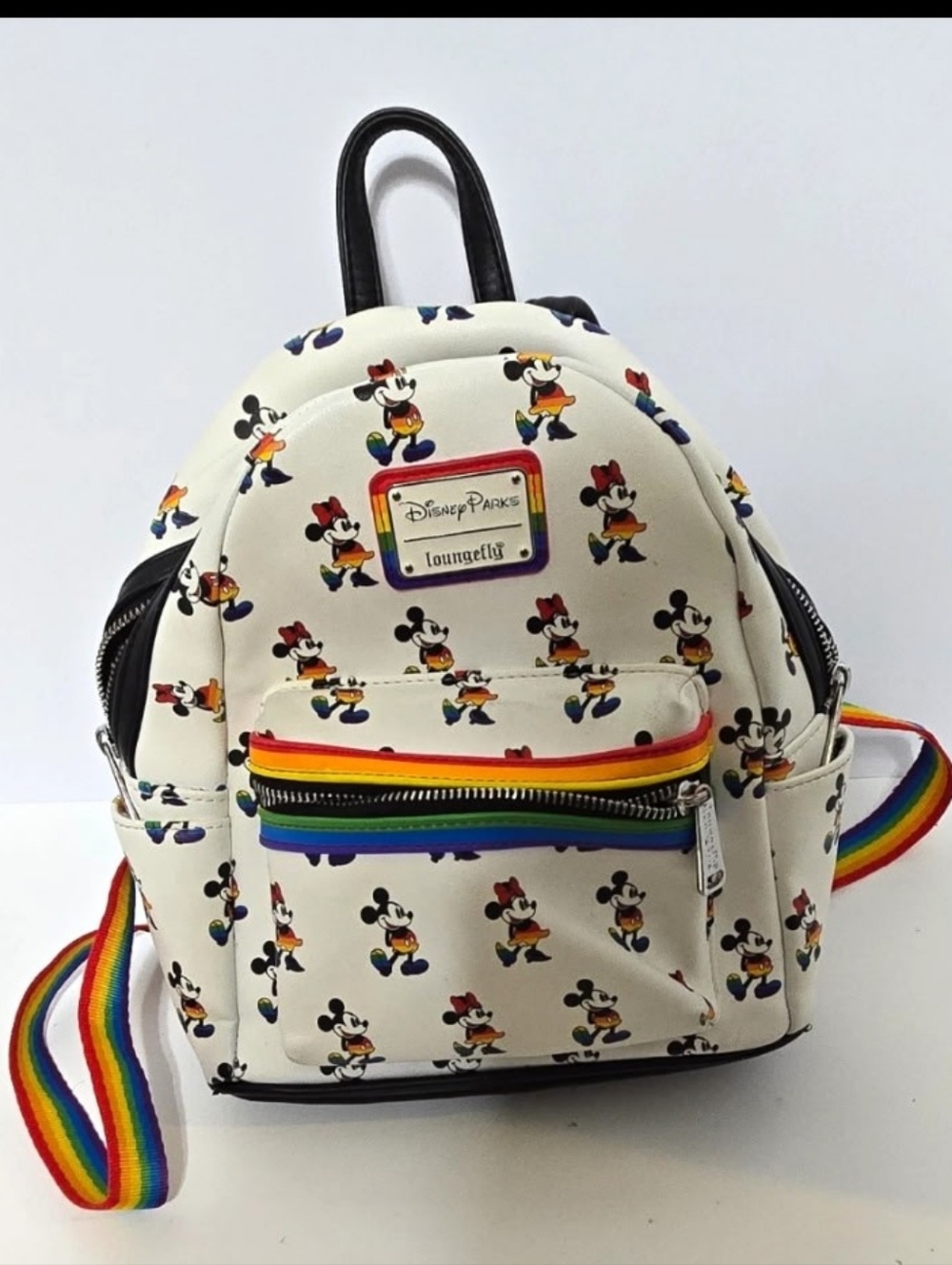 Loungefly Mickey and Minnie Mouse Mini Backpack - Rainbow Disney Collection